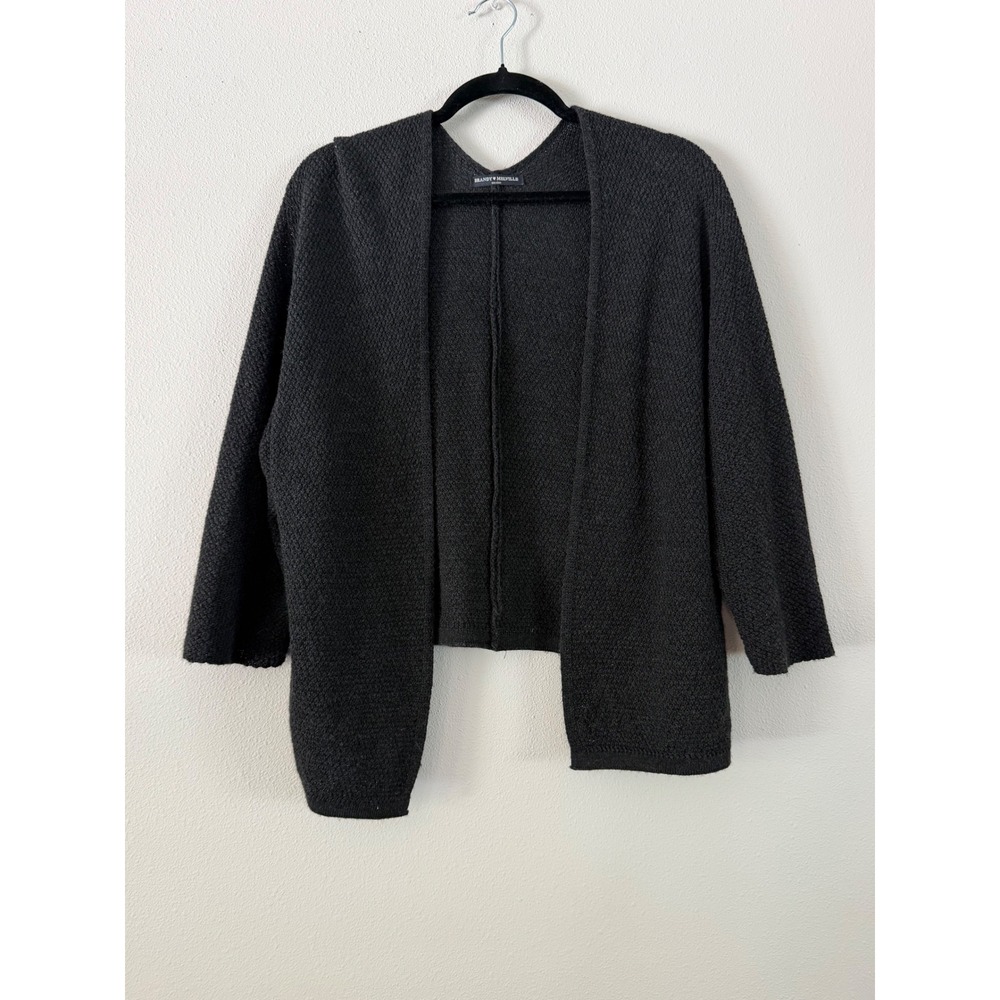Brandy Melville Wool Blend Caroline Open Front Cardigan Sweater Charcoal Gray OS